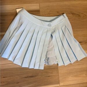 NWOT Nordstrom Pleated Plaid Skort light blue Girls 7